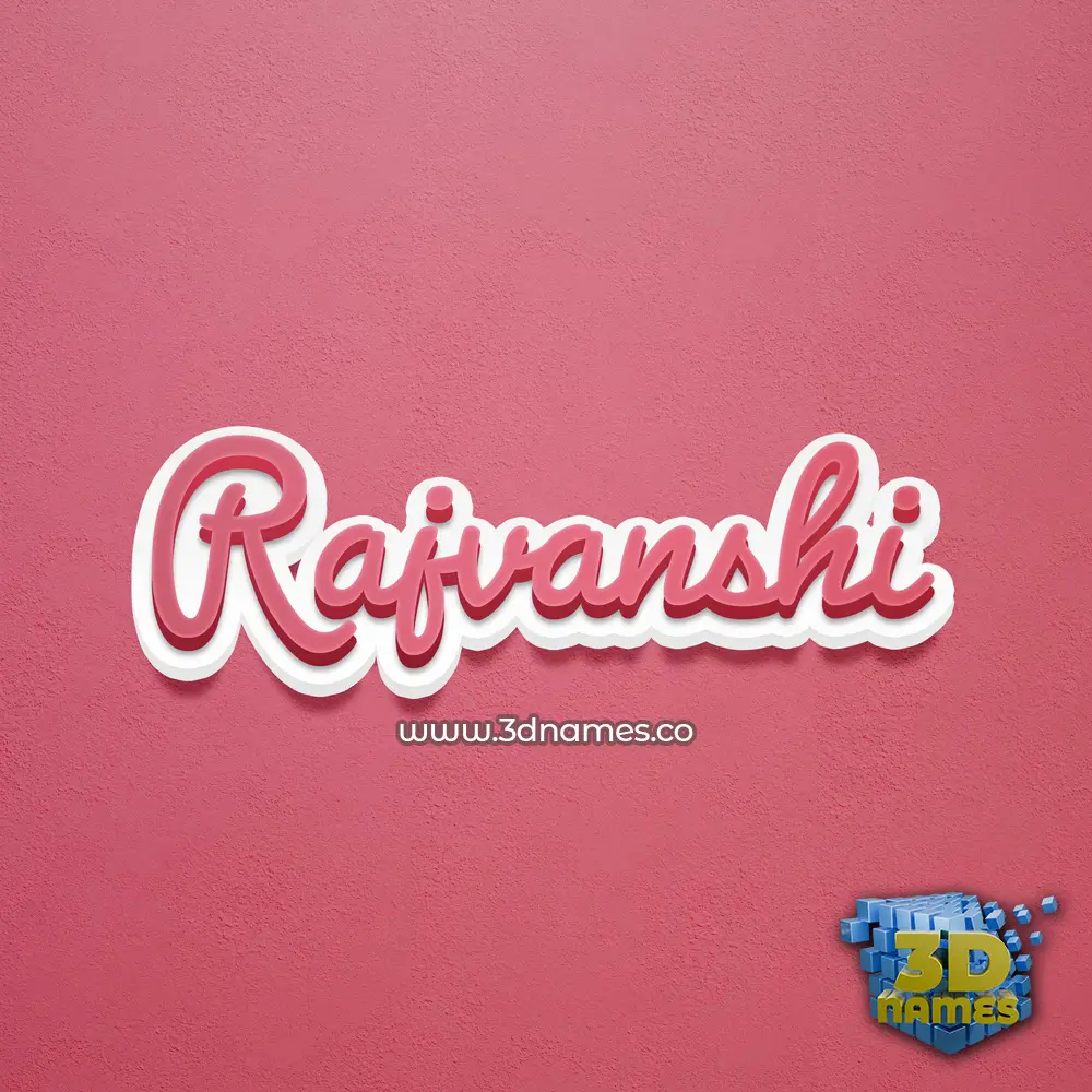 rajvanshi in Red Scribble style - 3D name wallpaper