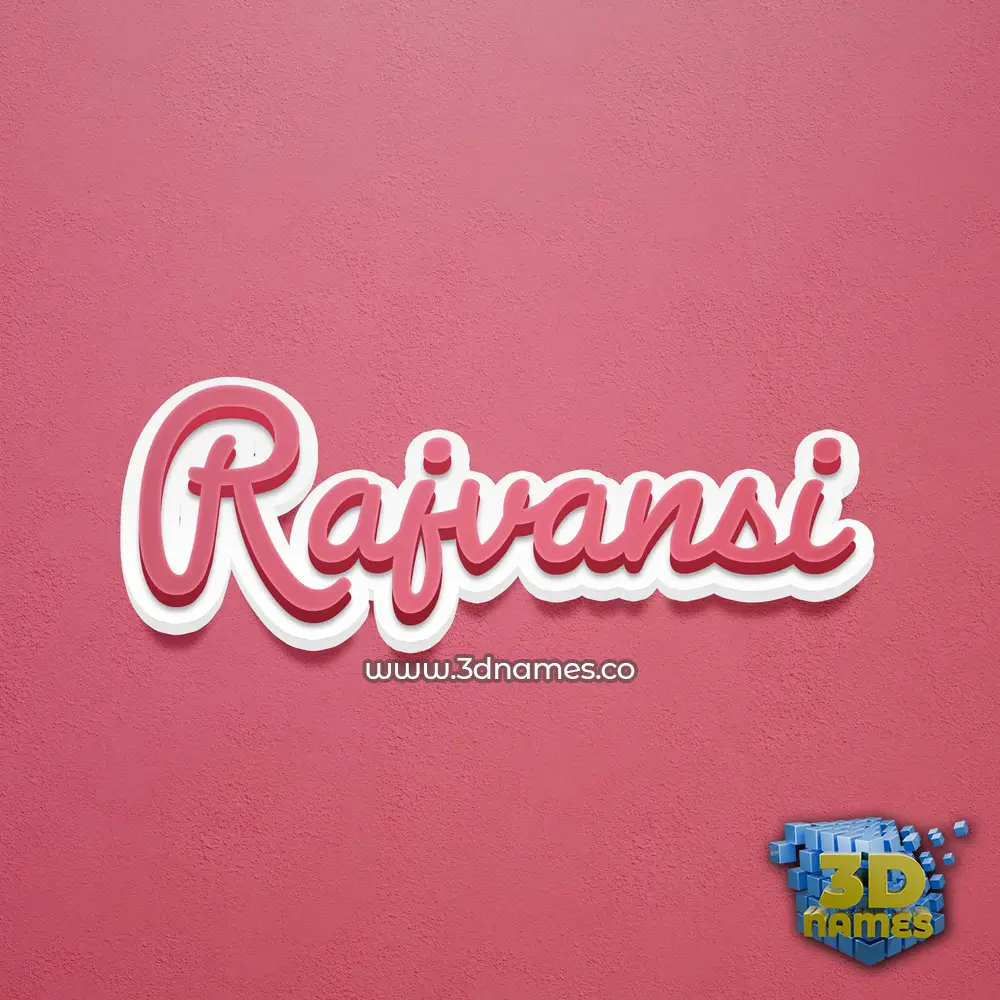 rajvansi in Red Scribble style - 3D name wallpaper