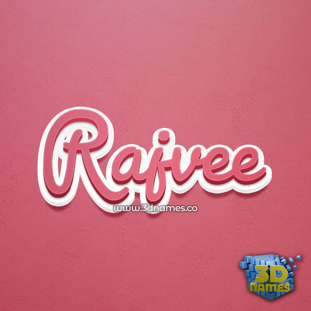 rajvee in Red Scribble style - 3D name wallpaper