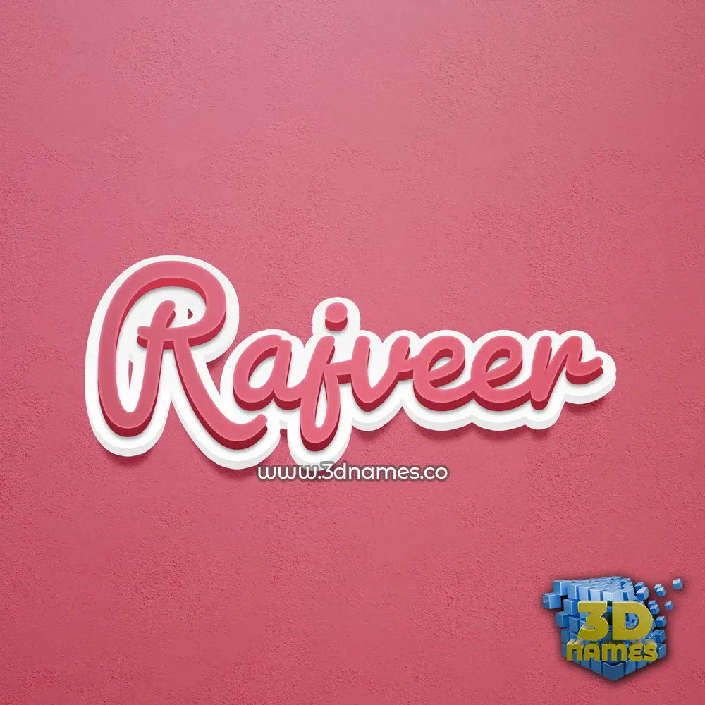 rajveer in Red Scribble style - 3D name wallpaper