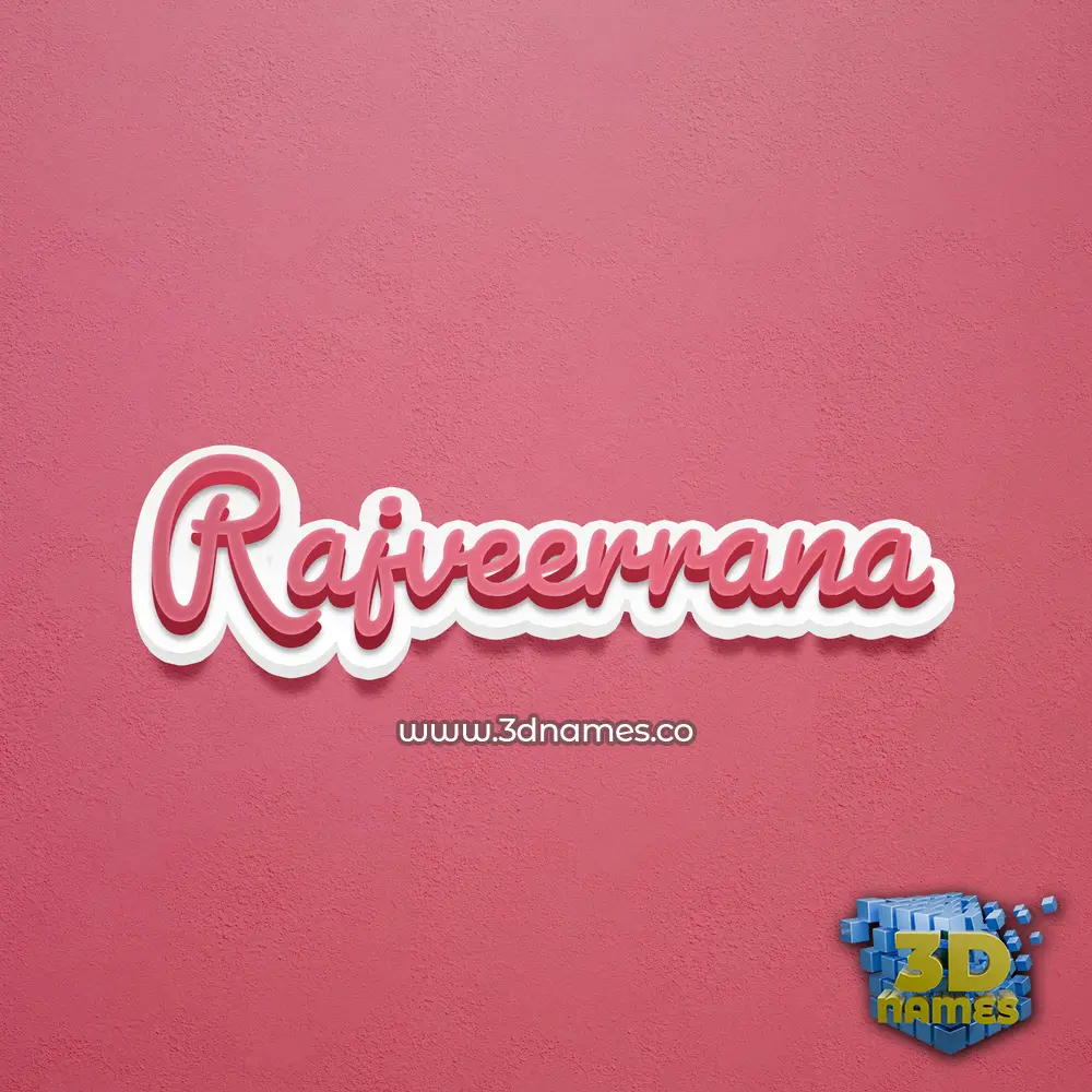 rajveerrana in Red Scribble style - 3D name wallpaper