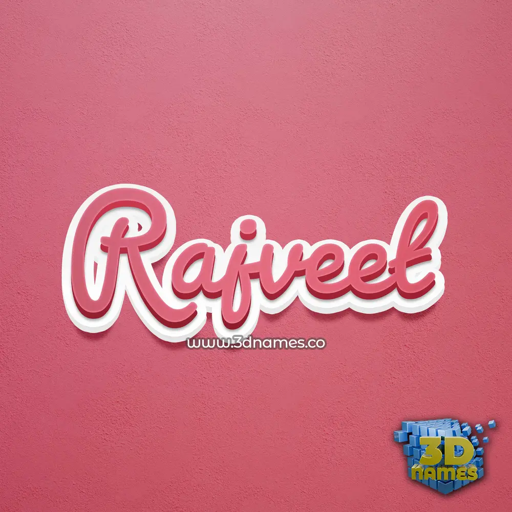 rajveet in Red Scribble style - 3D name wallpaper