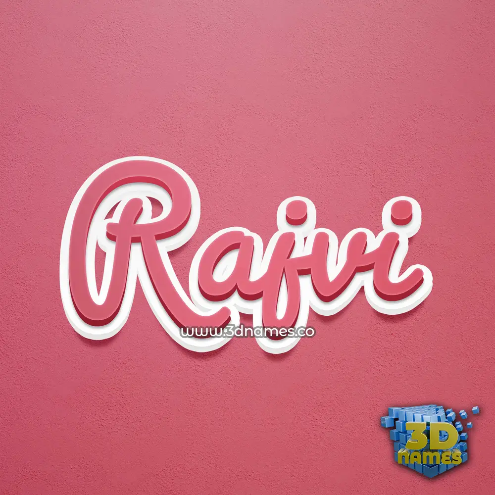 rajvi in Red Scribble style - 3D name wallpaper