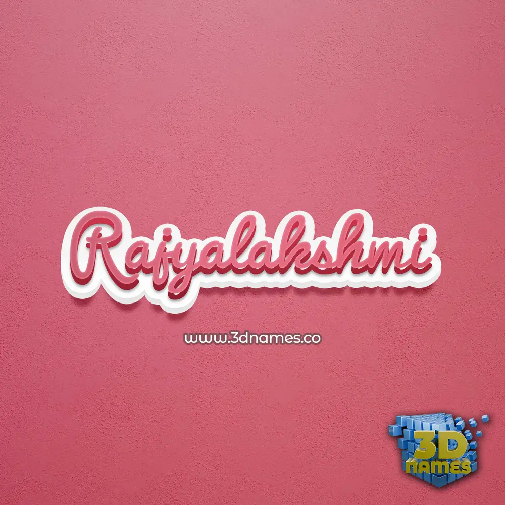 rajyalakshmi in Red Scribble style - 3D name wallpaper