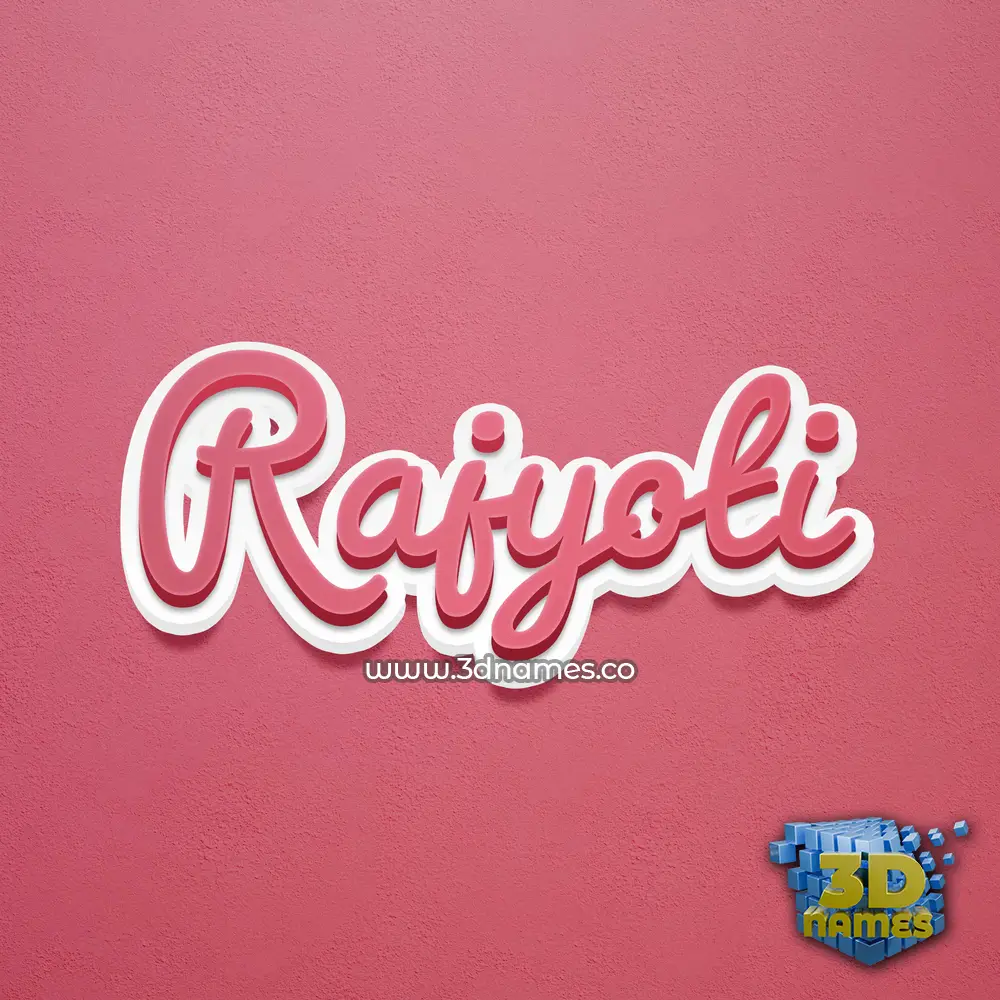 rajyoti in Red Scribble style - 3D name wallpaper