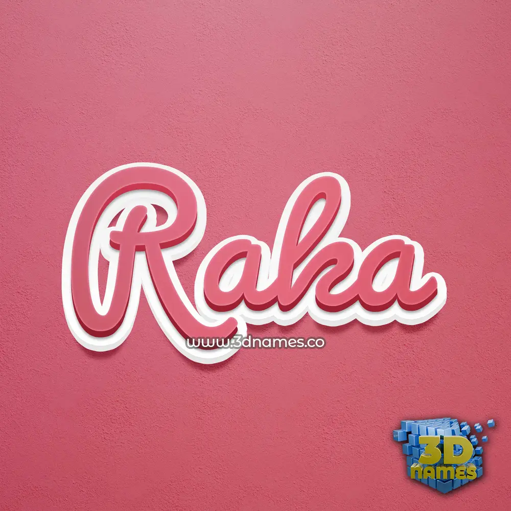raka in Red Scribble style - 3D name wallpaper