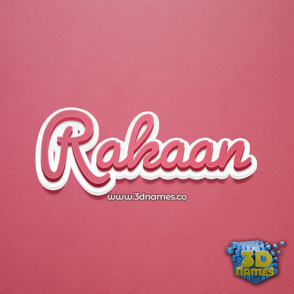 rakaan in Red Scribble style - 3D name wallpaper