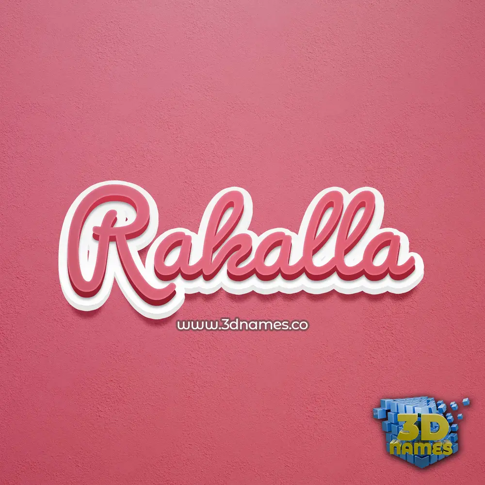 rakalla in Red Scribble style - 3D name wallpaper