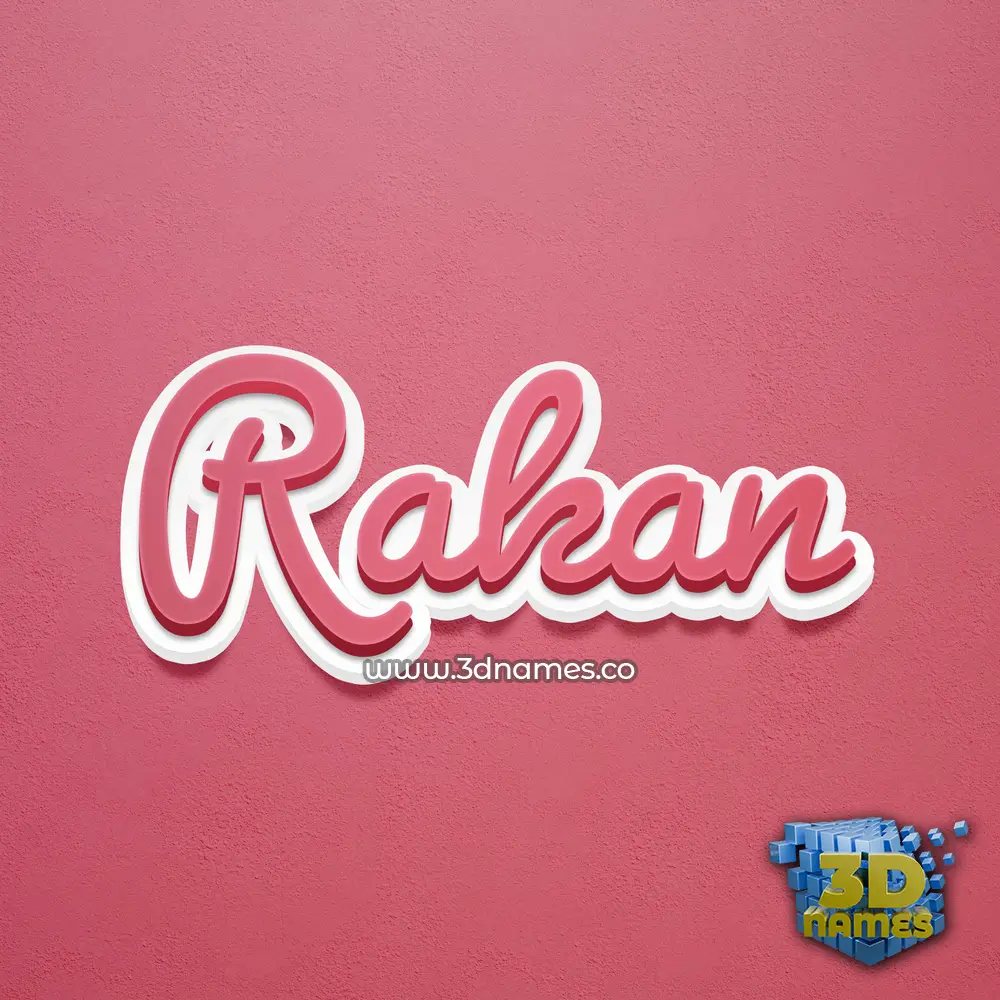 rakan in Red Scribble style - 3D name wallpaper