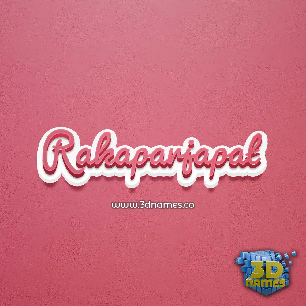 rakaparjapat in Red Scribble style - 3D name wallpaper