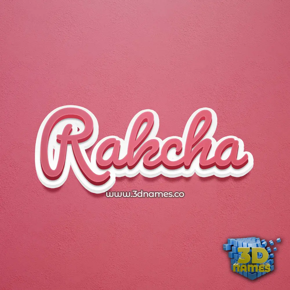 rakcha in Red Scribble style - 3D name wallpaper