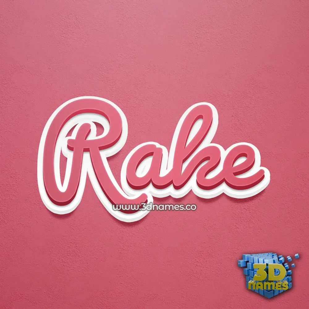 rake in Red Scribble style - 3D name wallpaper