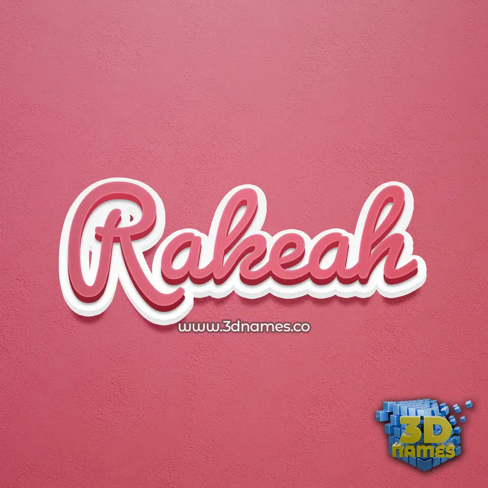 rakeah in Red Scribble style - 3D name wallpaper