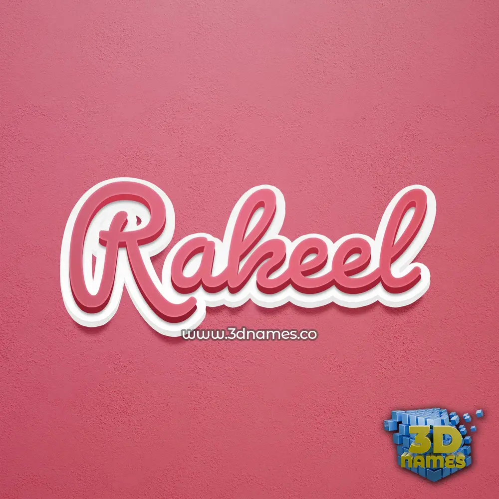 rakeel in Red Scribble style - 3D name wallpaper