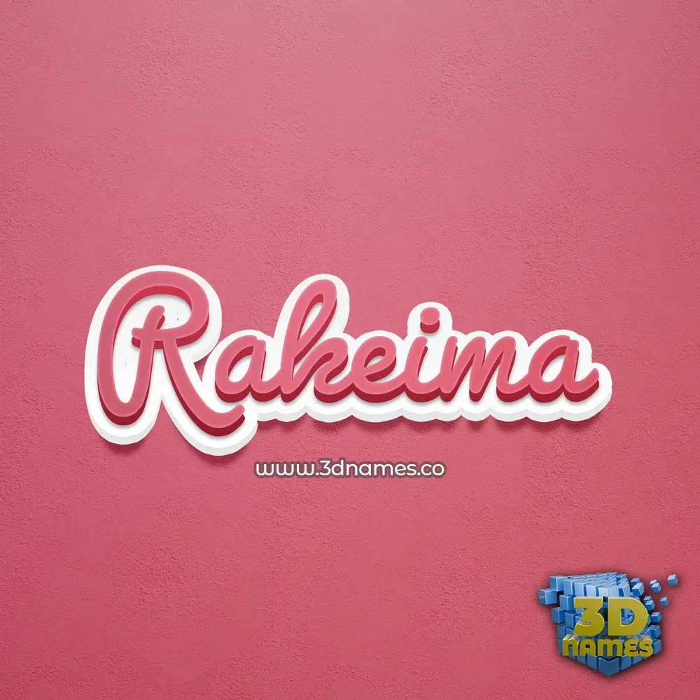 rakeima in Red Scribble style - 3D name wallpaper
