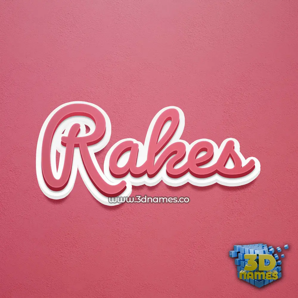 rakes in Red Scribble style - 3D name wallpaper