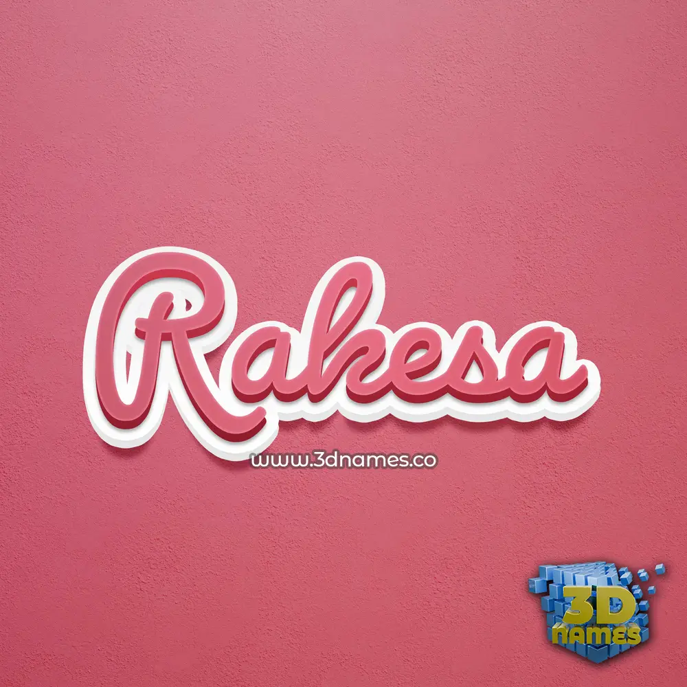 rakesa in Red Scribble style - 3D name wallpaper