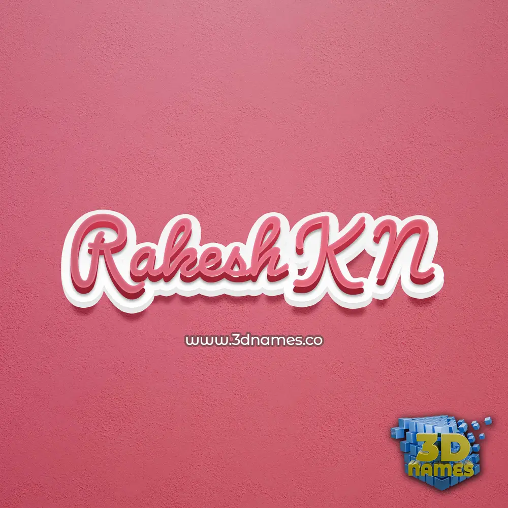 rakesh k n in Red Scribble style - 3D name wallpaper