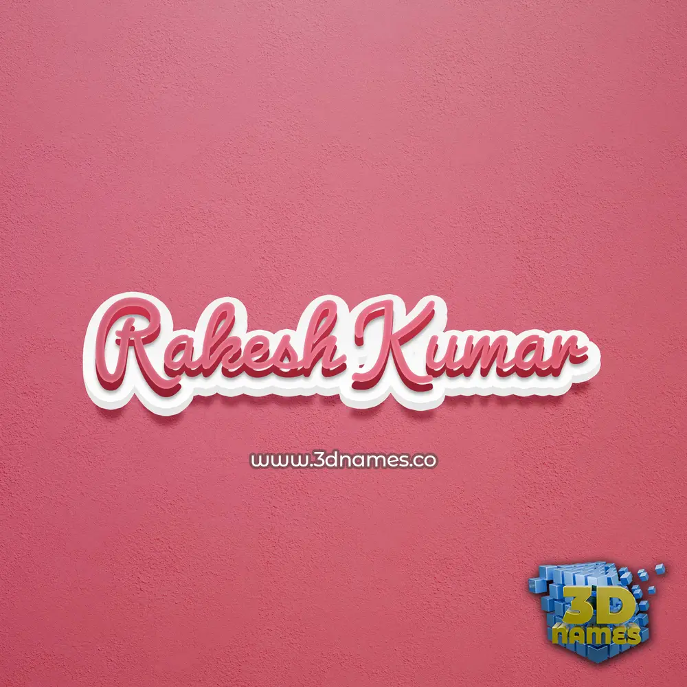 rakesh kumar in Red Scribble style - 3D name wallpaper
