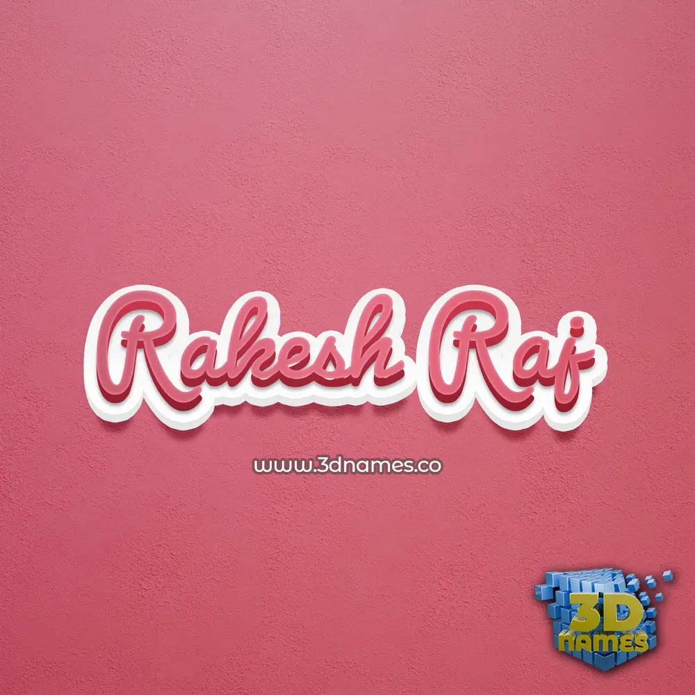 rakesh raj in Red Scribble style - 3D name wallpaper