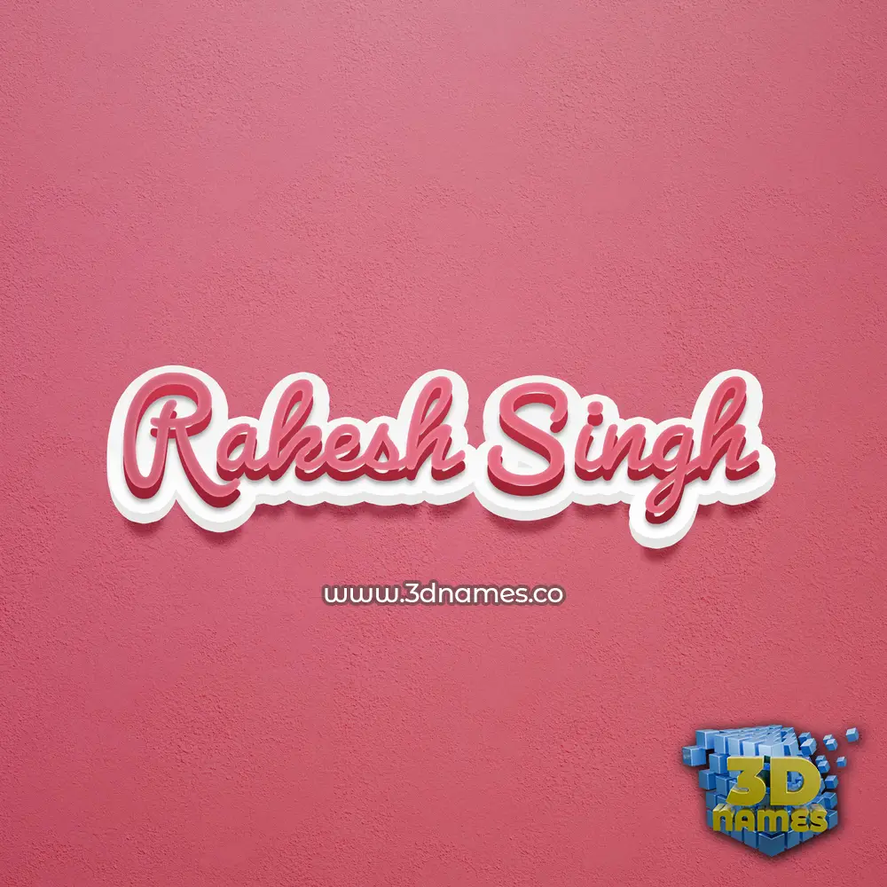 rakesh singh in Red Scribble style - 3D name wallpaper