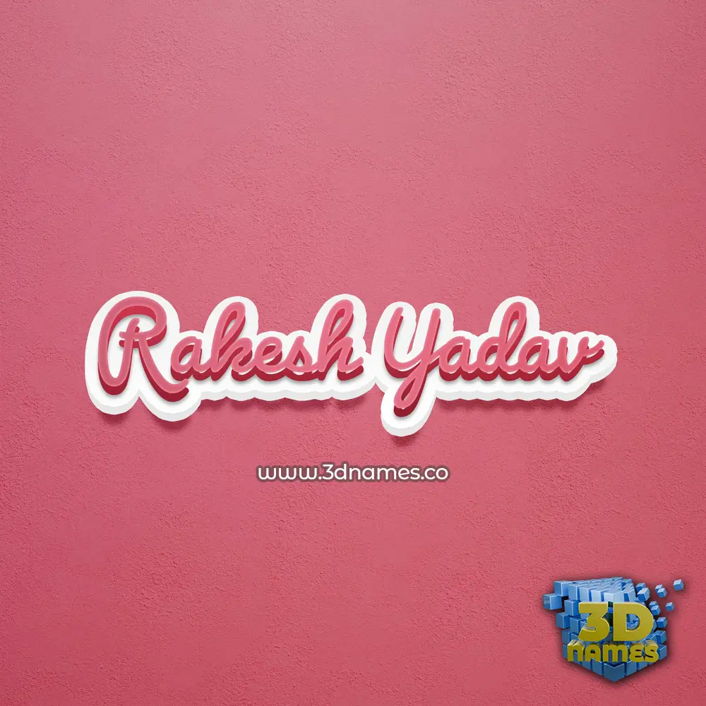 rakesh yadav in Red Scribble style - 3D name wallpaper