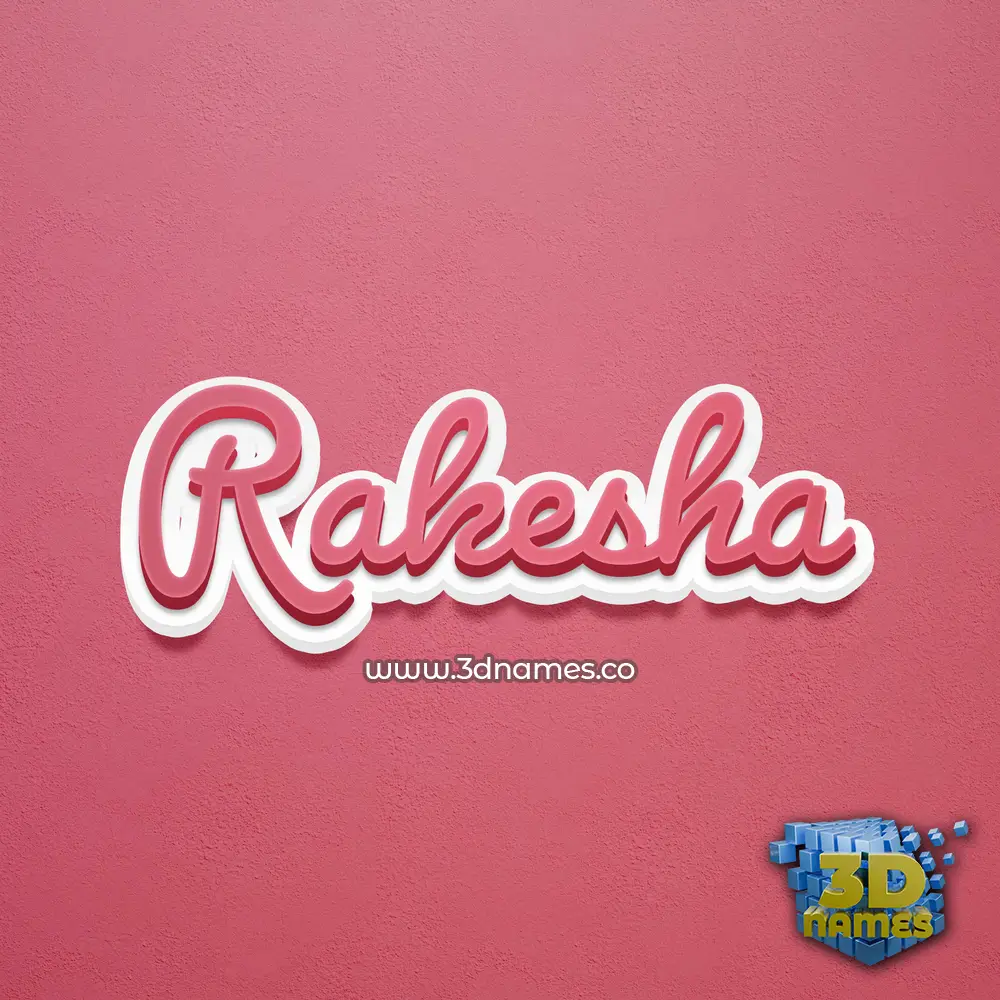 rakesha in Red Scribble style - 3D name wallpaper