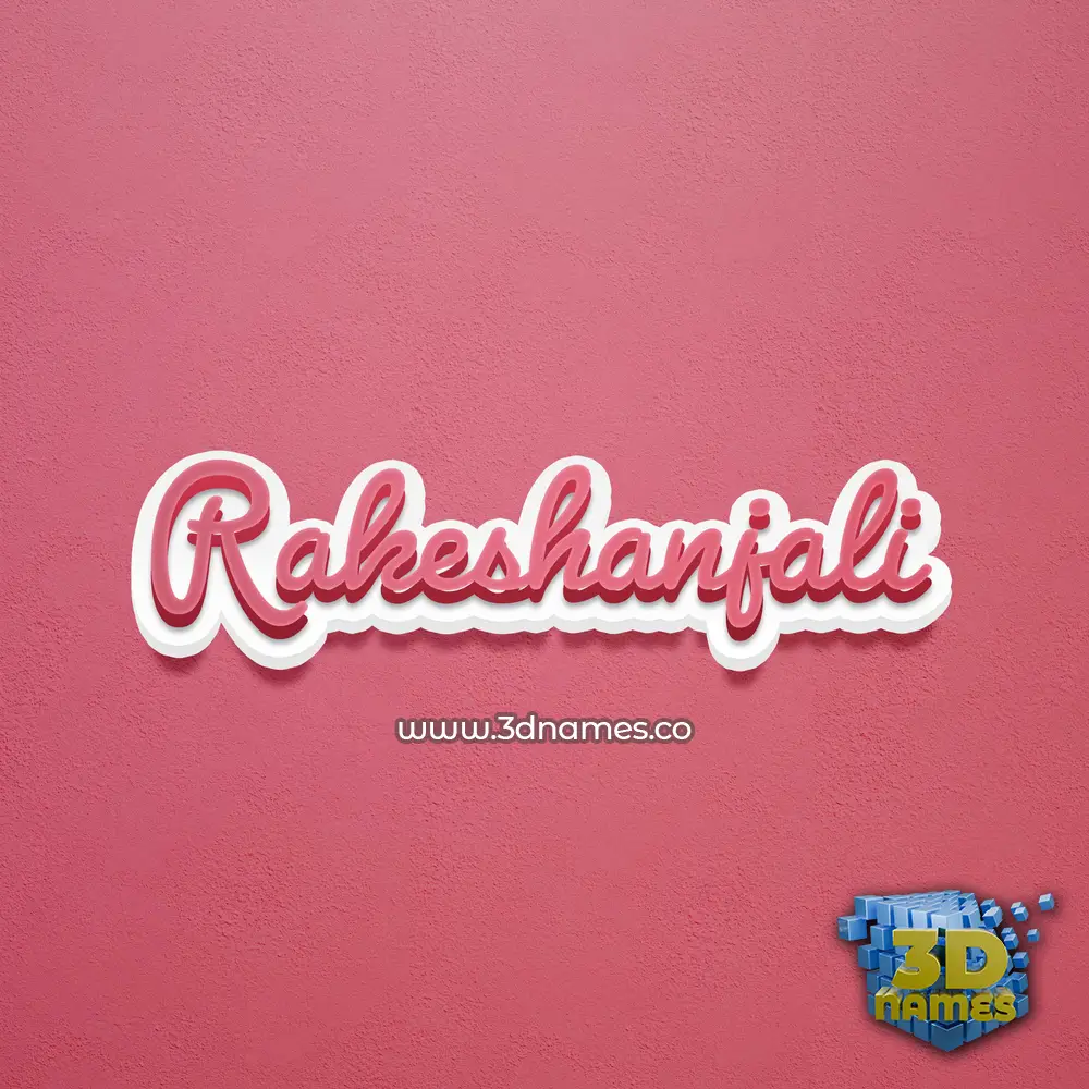 rakeshanjali in Red Scribble style - 3D name wallpaper
