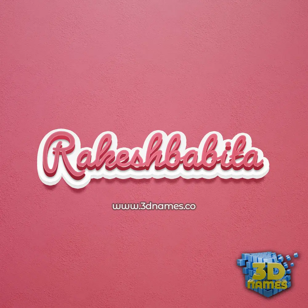 rakeshbabita in Red Scribble style - 3D name wallpaper