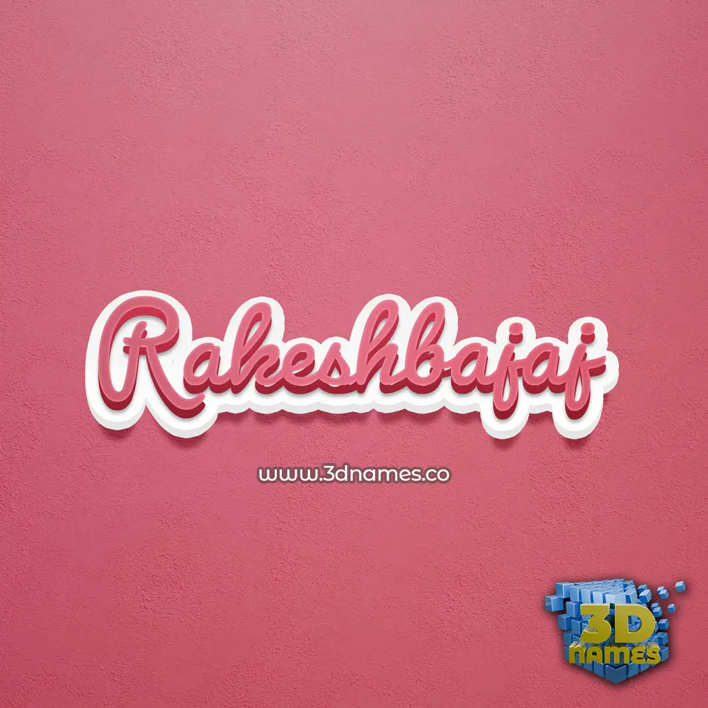 rakeshbajaj in Red Scribble style - 3D name wallpaper