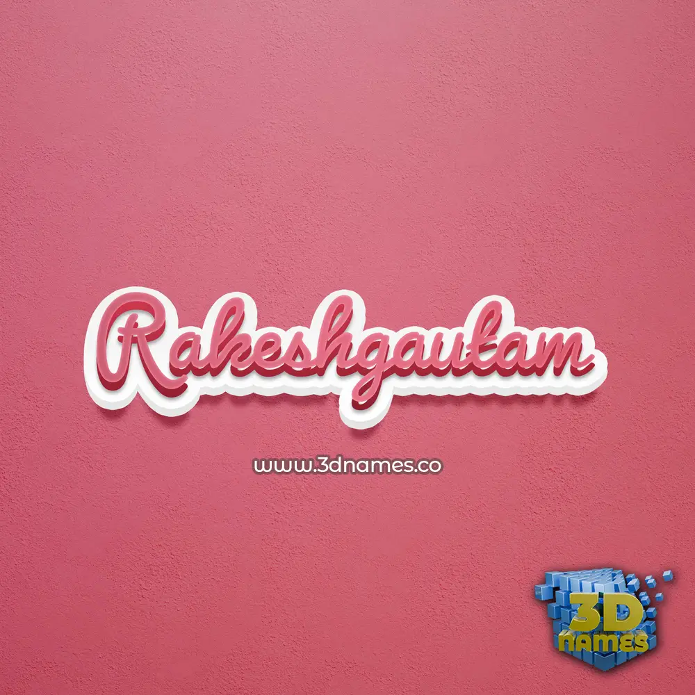 rakeshgautam in Red Scribble style - 3D name wallpaper