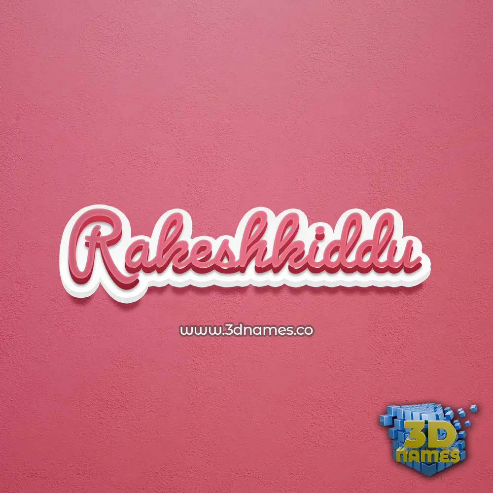 rakeshkiddu in Red Scribble style - 3D name wallpaper