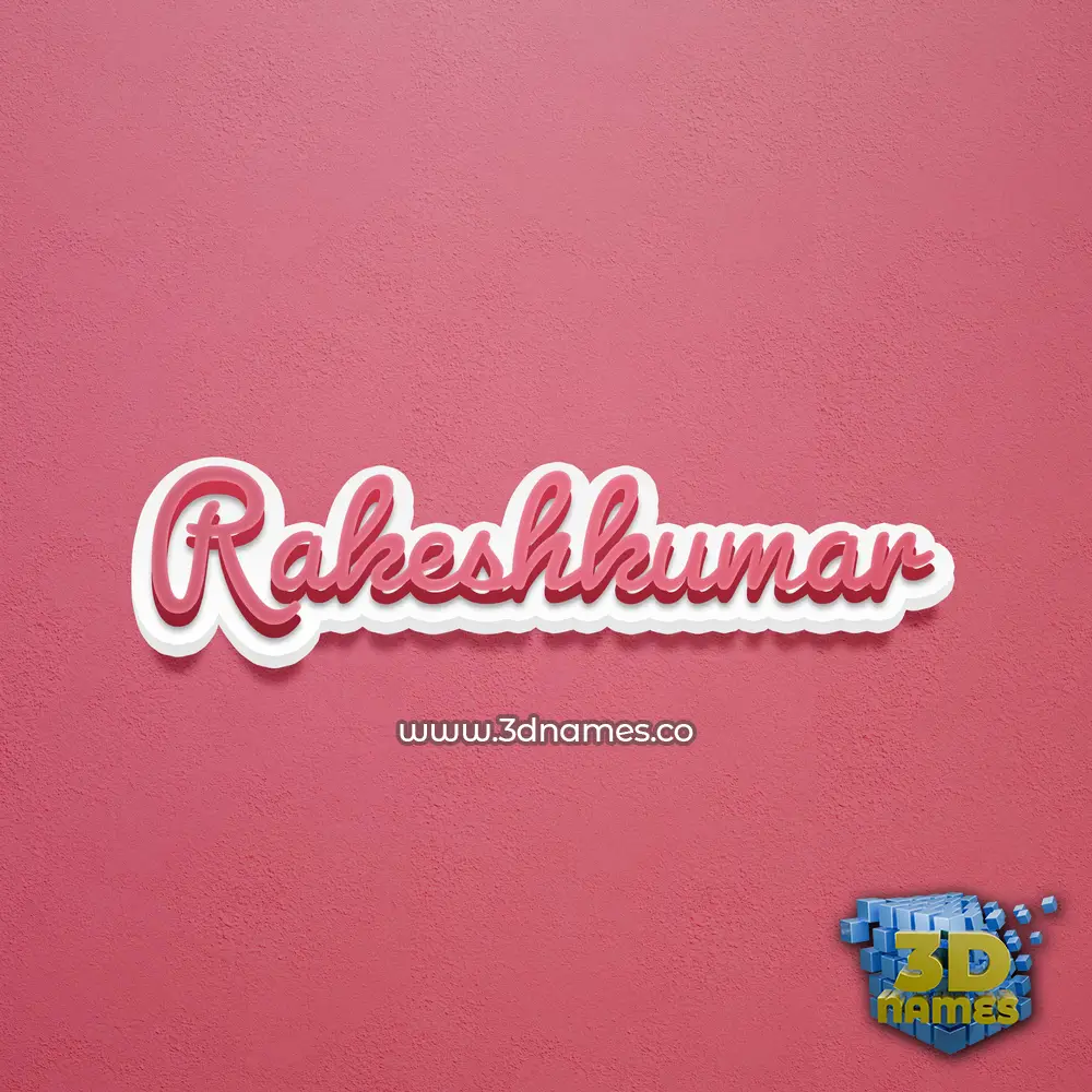 rakeshkumar in Red Scribble style - 3D name wallpaper