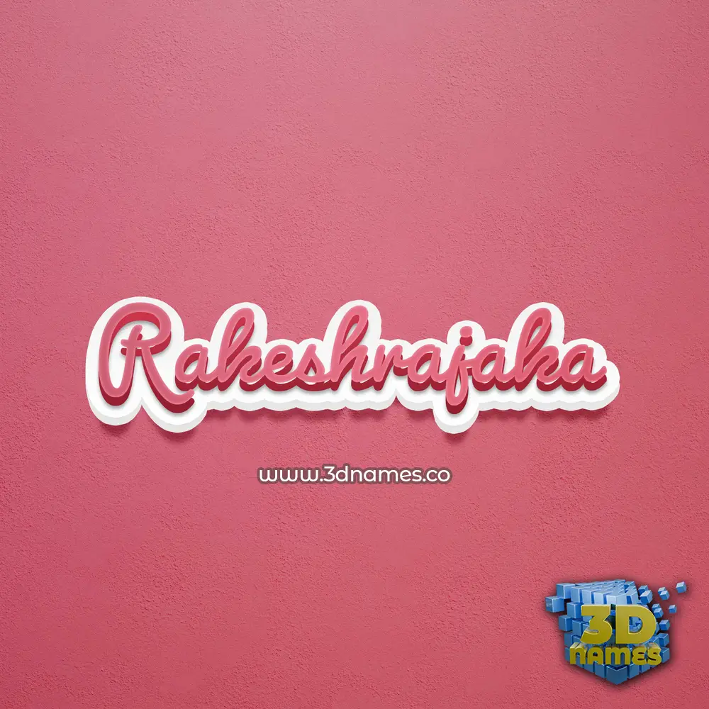 rakeshrajaka in Red Scribble style - 3D name wallpaper