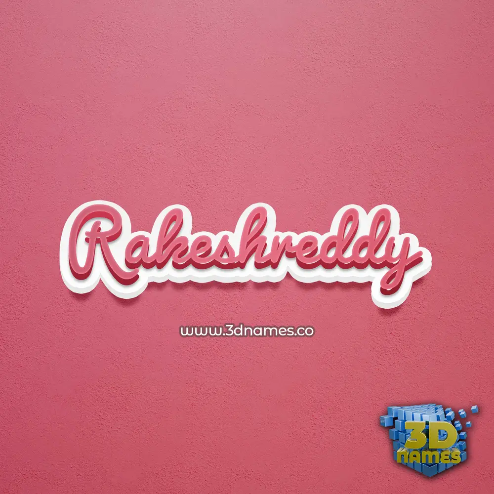 rakeshreddy in Red Scribble style - 3D name wallpaper
