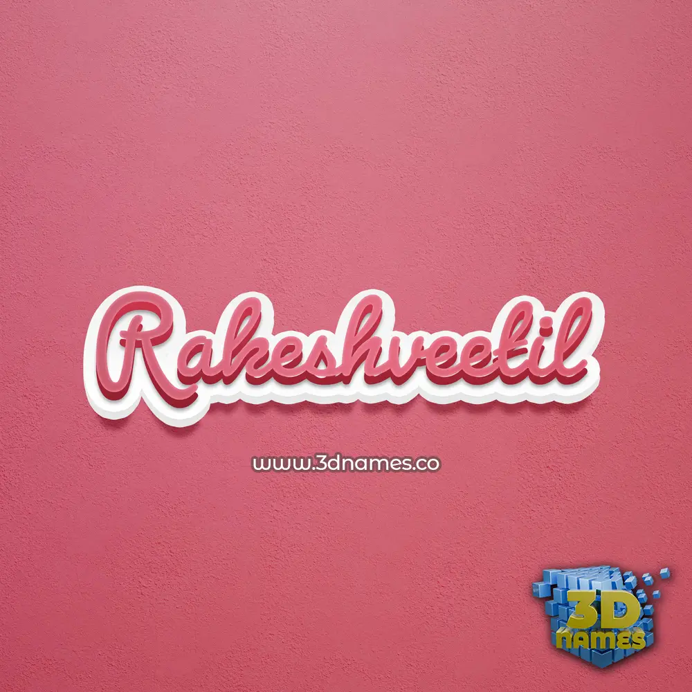 rakeshveetil in Red Scribble style - 3D name wallpaper