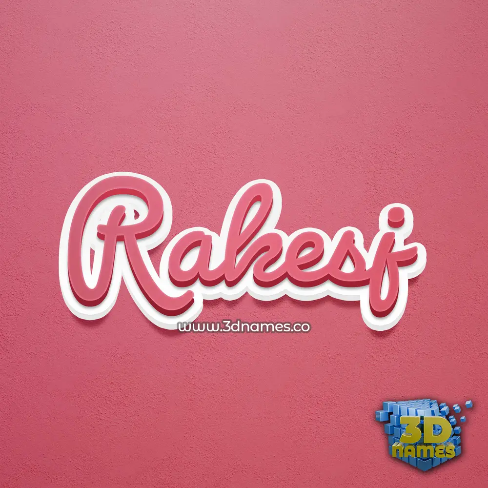 rakesj in Red Scribble style - 3D name wallpaper
