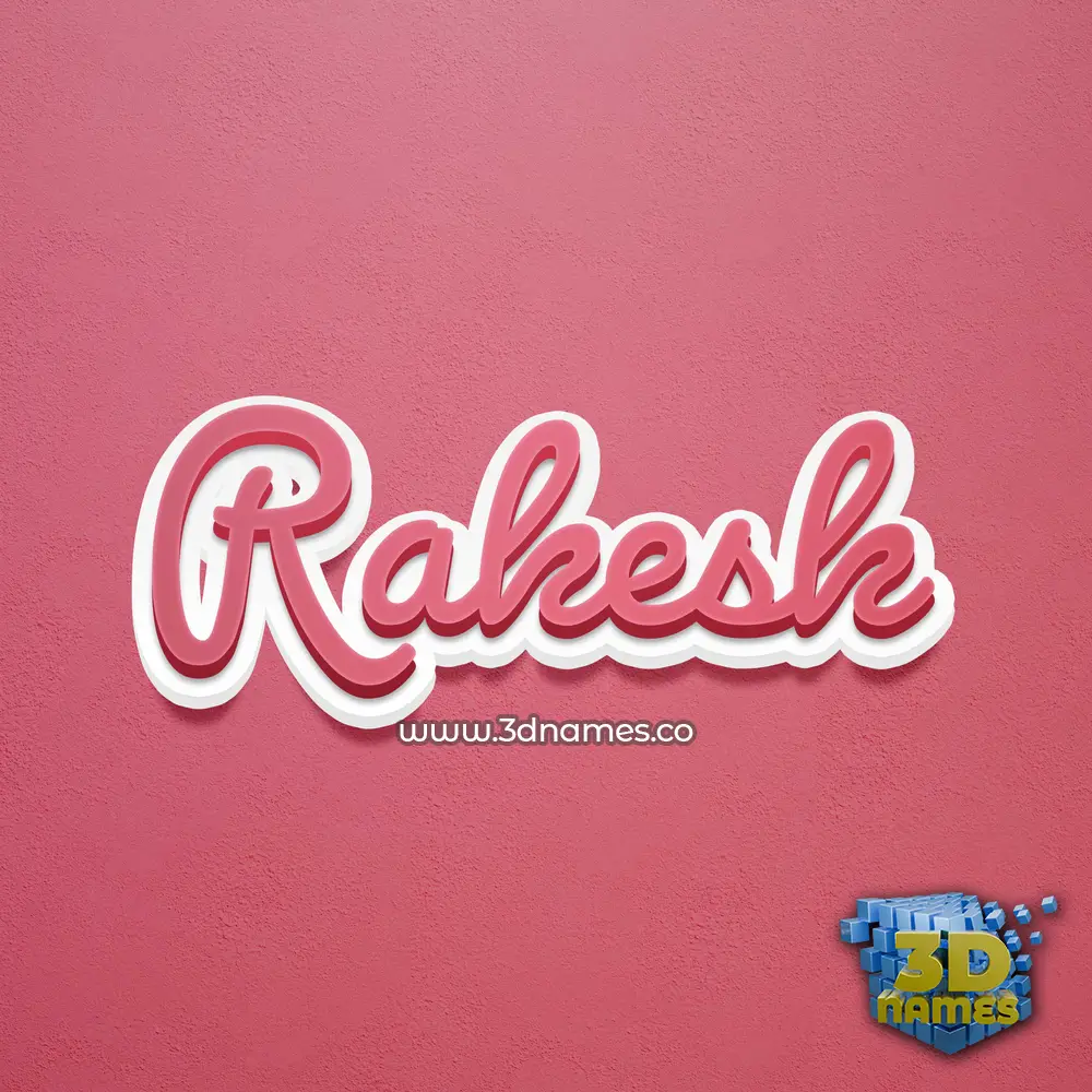 rakesk in Red Scribble style - 3D name wallpaper