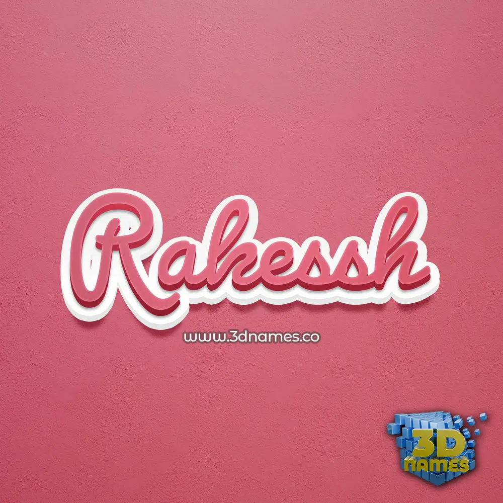 rakessh in Red Scribble style - 3D name wallpaper