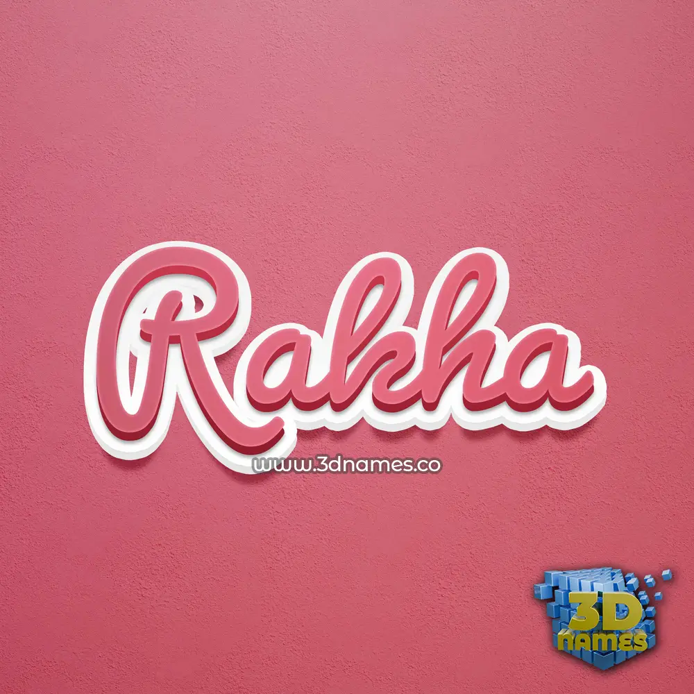 rakha in Red Scribble style - 3D name wallpaper