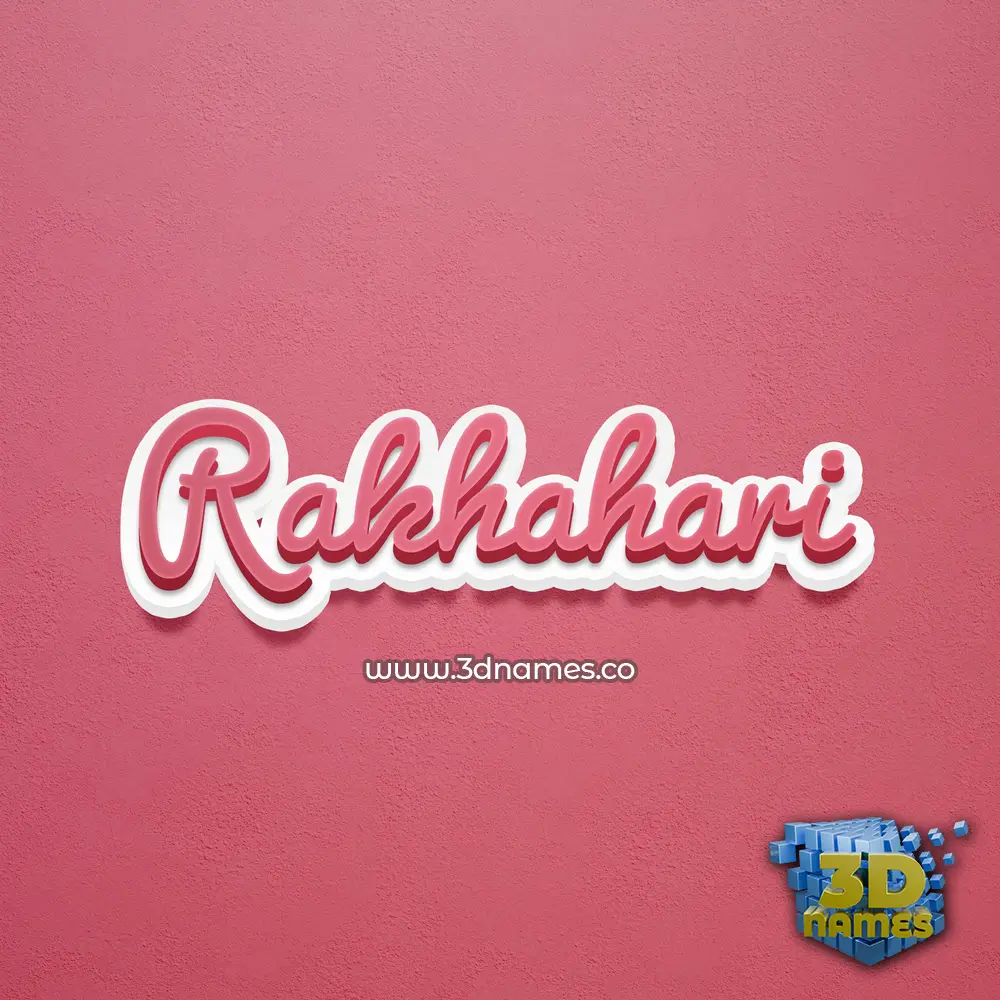 rakhahari in Red Scribble style - 3D name wallpaper