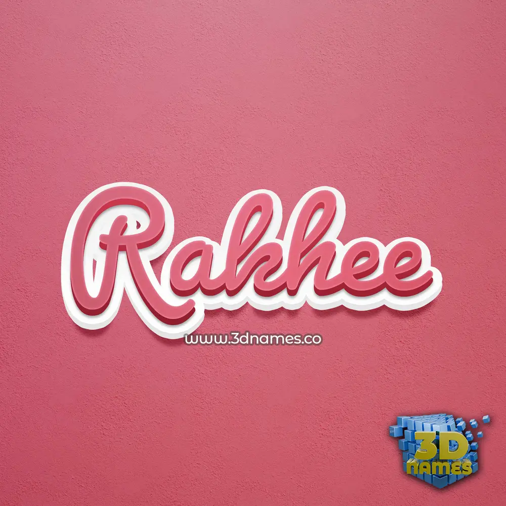 rakhee in Red Scribble style - 3D name wallpaper
