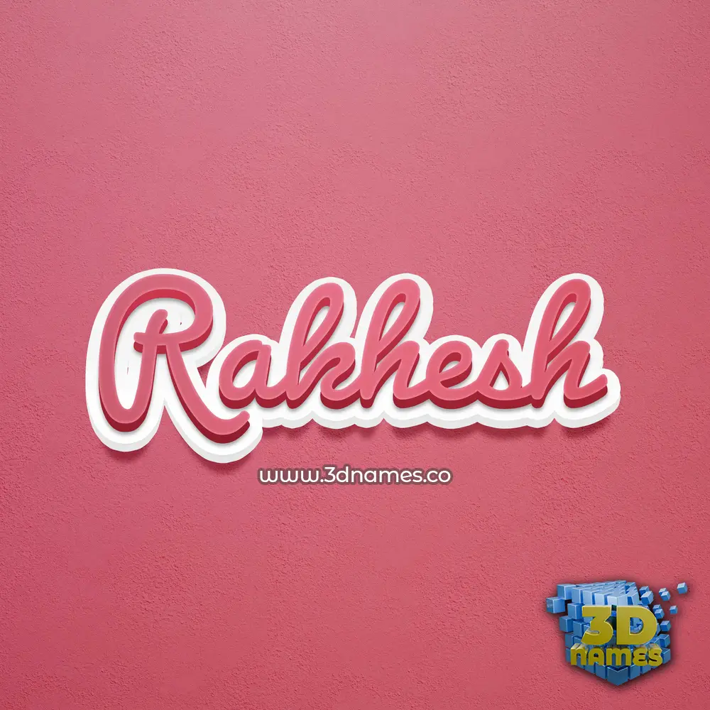 rakhesh in Red Scribble style - 3D name wallpaper