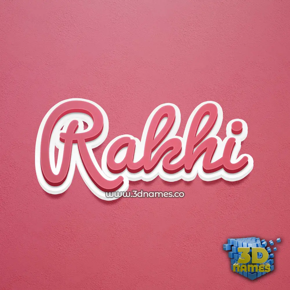 rakhi in Red Scribble style - 3D name wallpaper