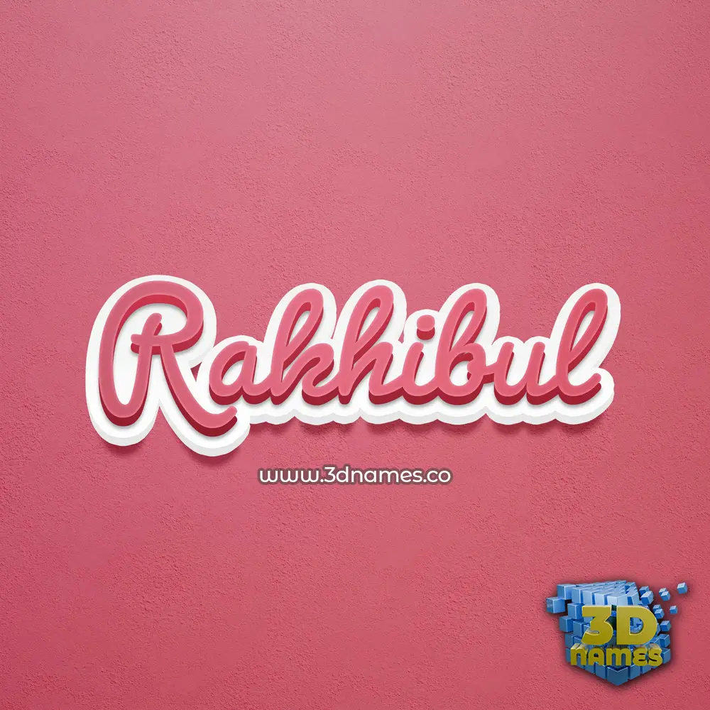rakhibul in Red Scribble style - 3D name wallpaper