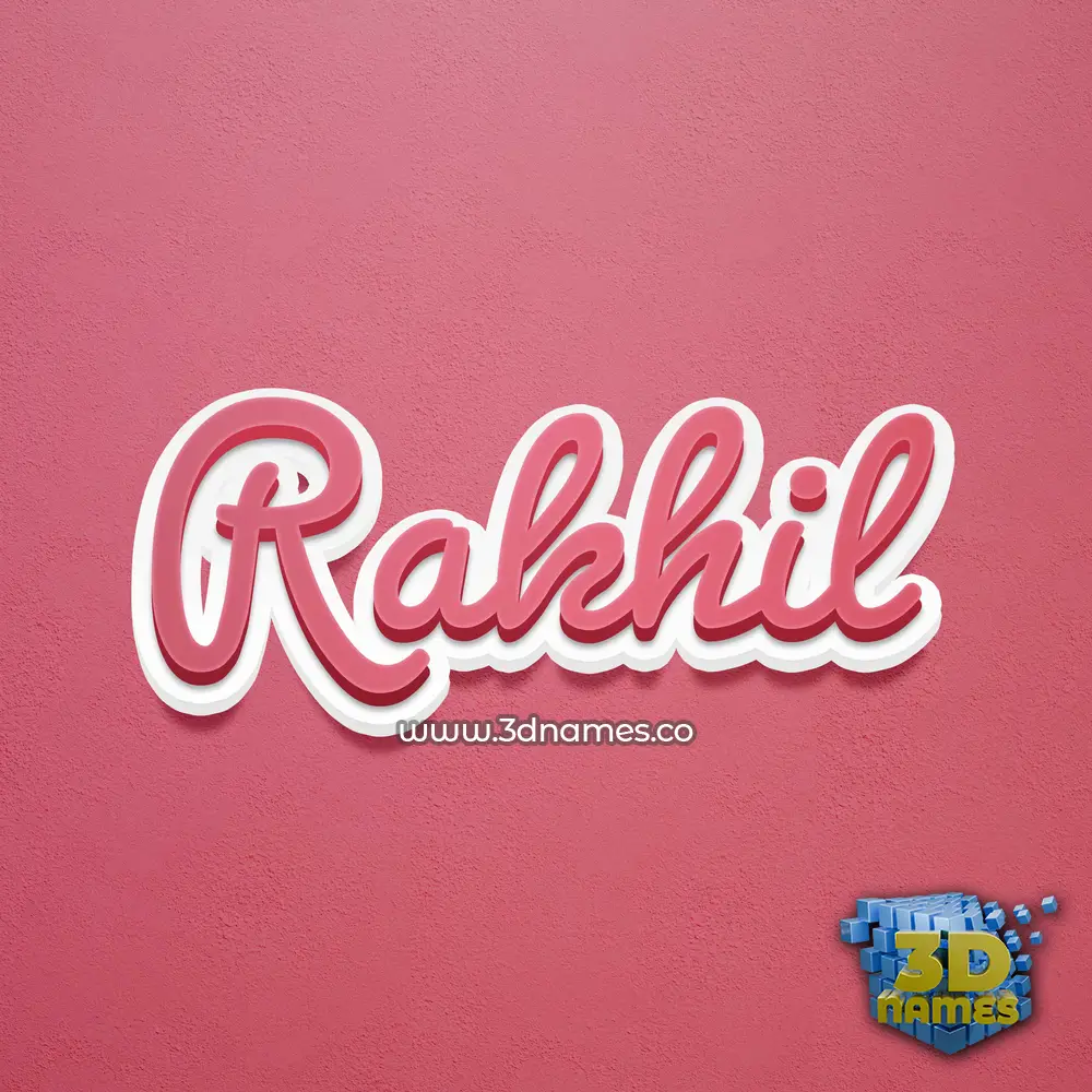 rakhil in Red Scribble style - 3D name wallpaper