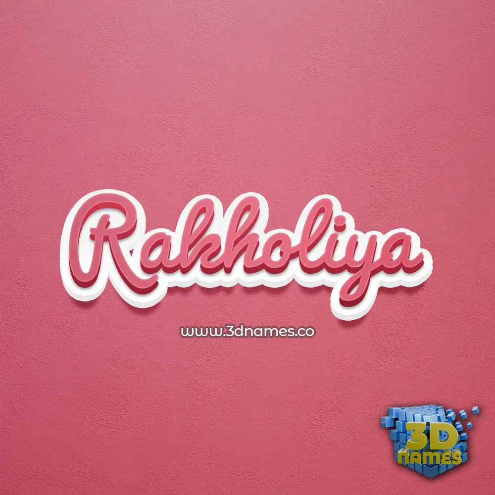 rakholiya in Red Scribble style - 3D name wallpaper
