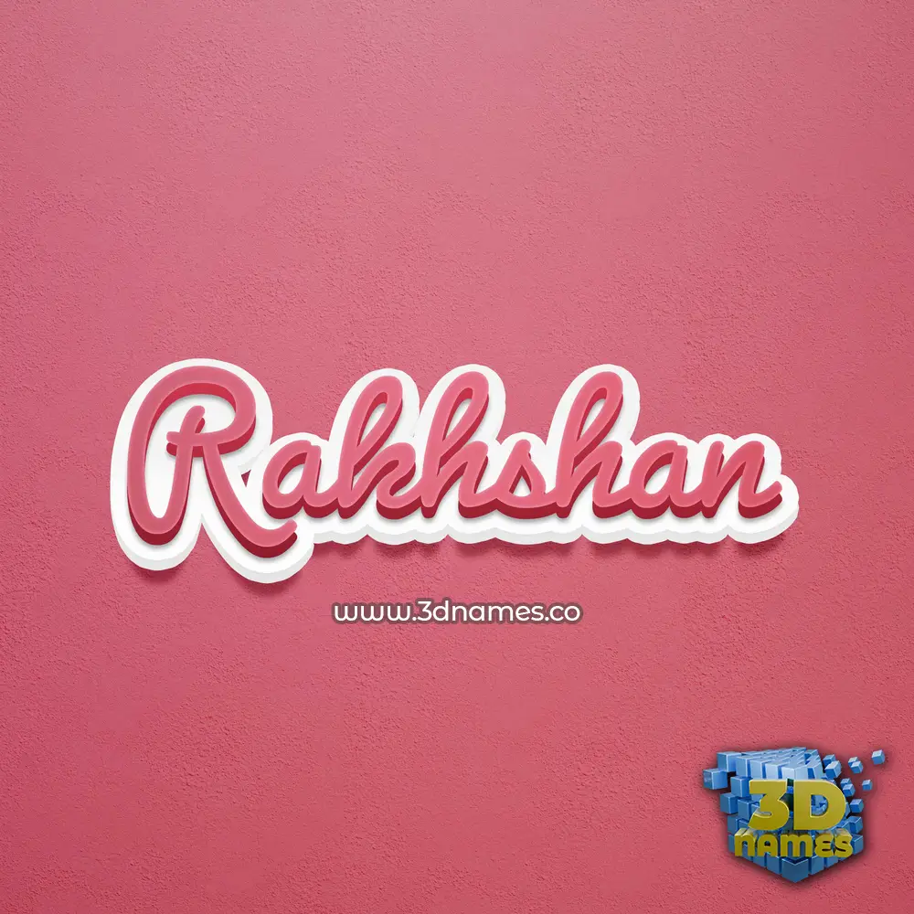 rakhshan in Red Scribble style - 3D name wallpaper
