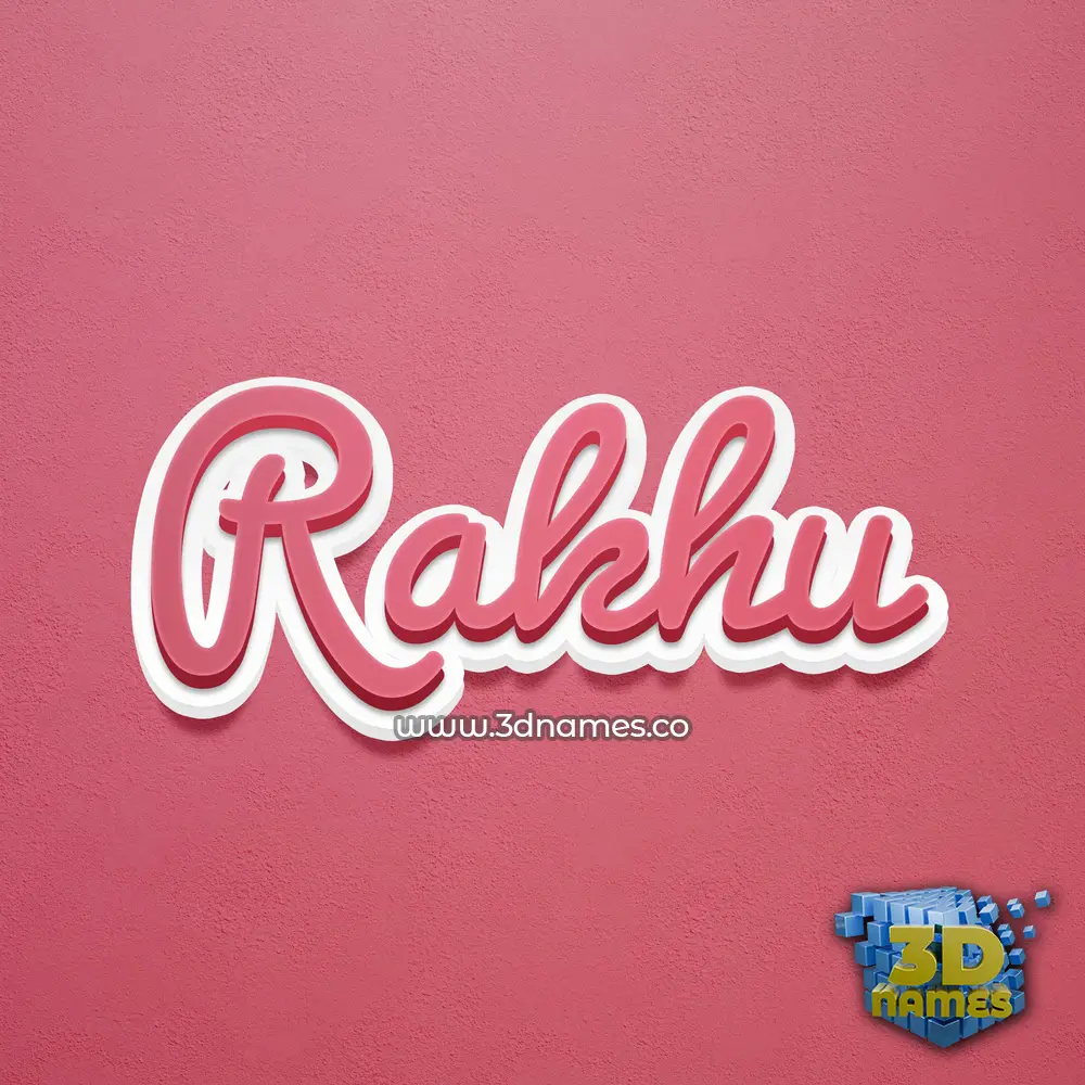 rakhu in Red Scribble style - 3D name wallpaper