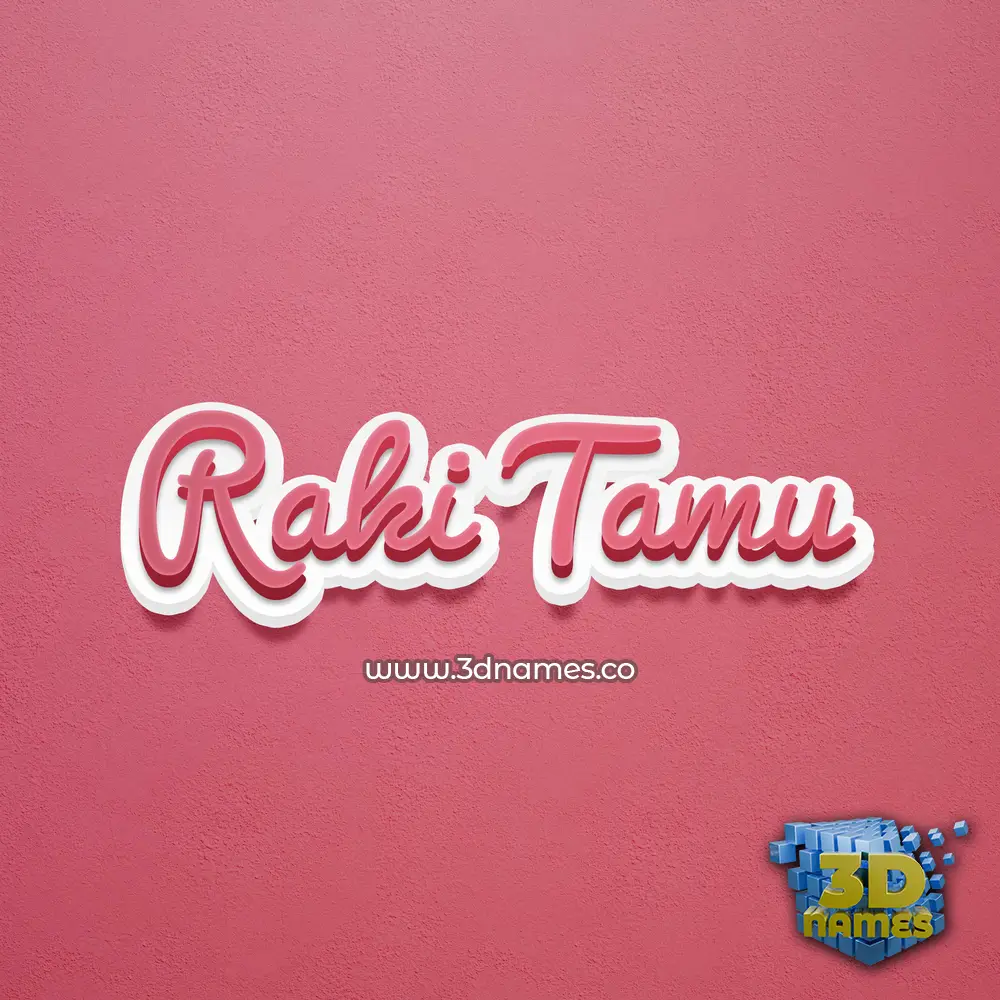 raki tamu in Red Scribble style - 3D name wallpaper